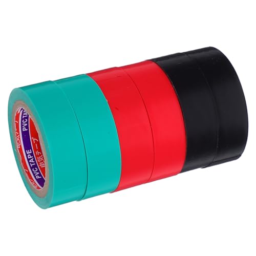 BUGUUYO 6 Stück Isolierband PVC Klebeband Reparaturband Kabelschutzband Handwerk Klebeband dichtungsband flexibles Flachkabelband Farbbänder Hochtemperatur-Elektroband Buntes Band Black BUGUUYO 6 Stück Isolierband PVC Klebeband Reparaturband Kabelschutzband Handwerk Klebeband dichtungsband flexibles Flachkabelband Farbbänder Hochtemperatur-Elektroband Buntes Band Black von BUGUUYO
