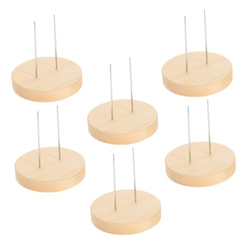 BUGUUYO 6 Stück Teiliges Puppenständer aus Naturholz Stabiler Robuster Sockel für Handgefertigte Puppen und Bastelarbeiten Sicherer Stand für DIY nadel Filzprojekte Vielseitige von BUGUUYO