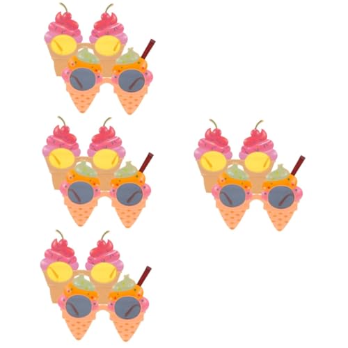 BUGUUYO 8 Stck. Hawaiian Party Brillen Lustige Eiscreme Sonnenbrillen für Erwachsene Foto Requisiten für Strand und für Karneval Musikfestivals und Maskeraden von BUGUUYO