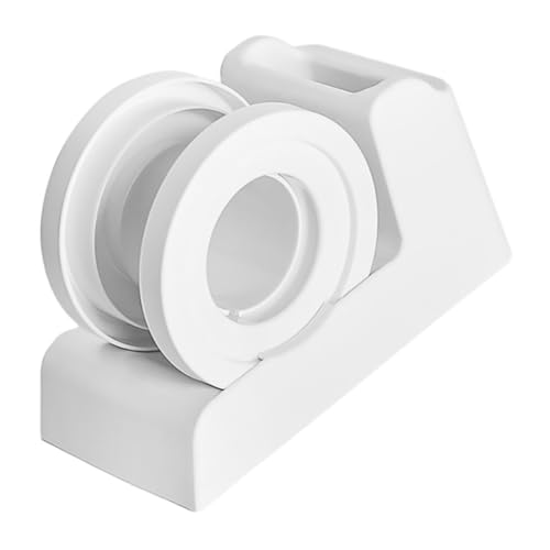 BUGUUYO Desktop Klebebandabroller Weiß für Kleine Wiederverwendbarer Tape Cutter Stabiler Aufsteller für Schreibtisch Büro und Haushaltszubehör Geeignet für Klebeband und Sticker von BUGUUYO