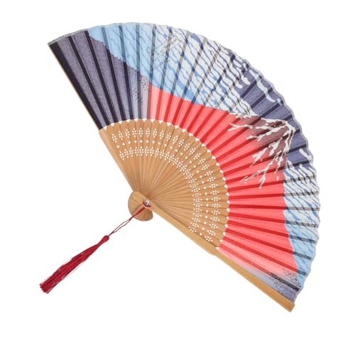 BUGUUYO Faltbarer Handfächer aus Seide mit Bambusrahmen Japanischer Fächer Leicht und Tragbar für Tanz Fotografie und Sommerreisen von BUGUUYO