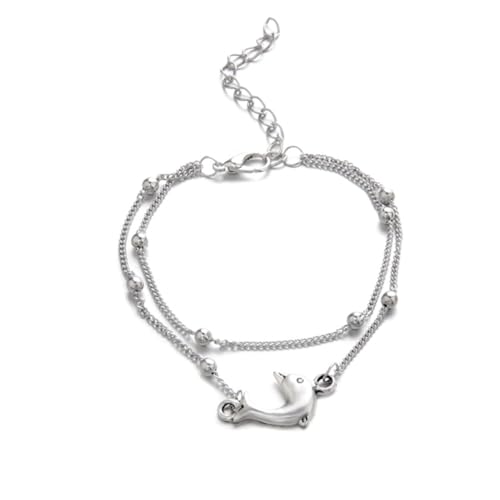BUGUUYO Fußkettchen für Damen Delphin-Fußkettchen Strand Fußkettchen Frau Knöchel Spider-Schuh-Clip Kettenfuß Fußkettchen Doppelschicht einfaches Fußkettchen Silver BUGUUYO Fußkettchen für Damen Delphin-Fußkettchen Strand Fußkettchen Frau Knöchel Spider-Schuh-Clip Kettenfuß Fußkettchen Doppelschicht einfaches Fußkettchen Silver von BUGUUYO