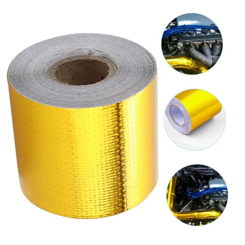 BUGUUYO Hochtemperaturbeständiges Aluminiumfolie dichtungsband Gold Hitzebeständiges Wasserfestes Klebeband für Isolierung Abdichtung und Reparatur an Dach Auto und Fenster BUGUUYO Hochtemperaturbeständiges Aluminiumfolie dichtungsband Gold Hitzebeständiges Wasserfestes Klebeband für Isolierung Abdichtung und Reparatur an Dach Auto und Fenster von BUGUUYO