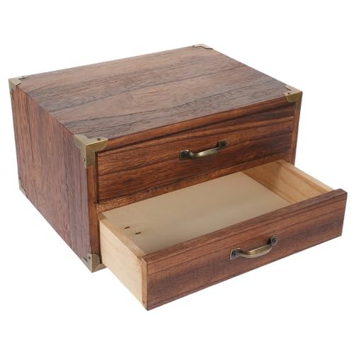 BUGUUYO Kasten Schubladenschrank Schmucketui aus Holz Schreibtisch-Schubladenbox aus Holz von BUGUUYO