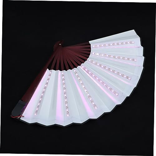 BUGUUYO LED Glühender Faltfächer für Auftritte Tragbares Performance Accessoire Hochwertiges Material Faltstruktur für Partys Nachtclubs und Bühnenaufführungen Einzigartiges Dekoratives von BUGUUYO