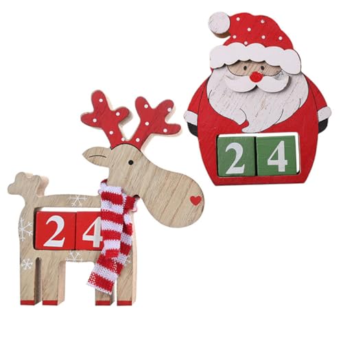 BUGUUYO Weihnachtliche Holzkalender Teiliges mit Santa Claus und Elch Dekorativ aus Umweltfreundlichem Holz Festliche Tischdekoration für Zuhause Bar Hotel Einkaufszentrum BUGUUYO Weihnachtliche Holzkalender Teiliges mit Santa Claus und Elch Dekorativ aus Umweltfreundlichem Holz Festliche Tischdekoration für Zuhause Bar Hotel Einkaufszentrum von BUGUUYO