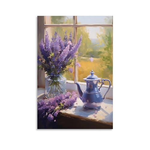 BUKAMDR Aquarell Lavendel Leinwand Wandkunst Bauernhaus Fenster Schöne Blumen Gemälde Druck Poster Gerahmtes Kunstwerk für Schlafzimmer Wohnzimmer Büro Wanddekoration BUKAMDR Aquarell Lavendel Leinwand Wandkunst Bauernhaus Fenster Schöne Blumen Gemälde Druck Poster Gerahmtes Kunstwerk für Schlafzimmer Wohnzimmer Büro Wanddekoration von BUKAMDR