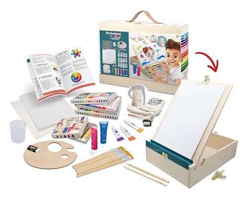 Buki France - Professional Studio Atelier Artiste – Acryl-Malkoffer aus Holz mit umwandelbarer Staffelei – Komplettset mit 18 Tuben Farbe und Zubehör – Illustrierte Anleitung – ab 7 Jahren Buki France - Professional Studio Atelier Artiste – Acryl-Malkoffer aus Holz mit umwandelbarer Staffelei – Komplettset mit 18 Tuben Farbe und Zubehör – Illustrierte Anleitung – ab 7 Jahren von BUKI France