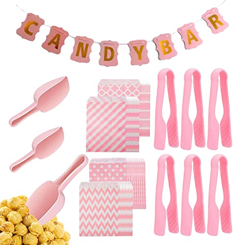 Candy Bar Supplies - Candy Bar Dekoration Set | Portable Candy Birthday Party Supplies mit Banner, Candy Theme Dekorationen für Lutscherparty, Hochzeit von BUKISA