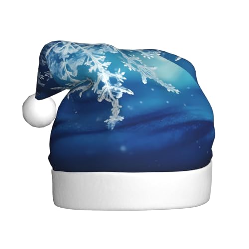 BULQAPZDF Blaue Weihnachtsmütze mit Schneeflocke für Erwachsene, mit flauschigem Bommel, festliche, weiche Plüsch-Weihnachtsmannmütze für Weihnachtsfeier BULQAPZDF Blaue Weihnachtsmütze mit Schneeflocke für Erwachsene, mit flauschigem Bommel, festliche, weiche Plüsch-Weihnachtsmannmütze für Weihnachtsfeier von BULQAPZDF