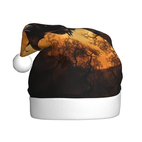 BULQAPZDF Weihnachtsmütze für Erwachsene, Fledermaus mit flauschigem Bommel, festliche, weiche Plüsch-Weihnachtsmannmütze für Weihnachtsfeiern BULQAPZDF Weihnachtsmütze für Erwachsene, Fledermaus mit flauschigem Bommel, festliche, weiche Plüsch-Weihnachtsmannmütze für Weihnachtsfeiern von BULQAPZDF