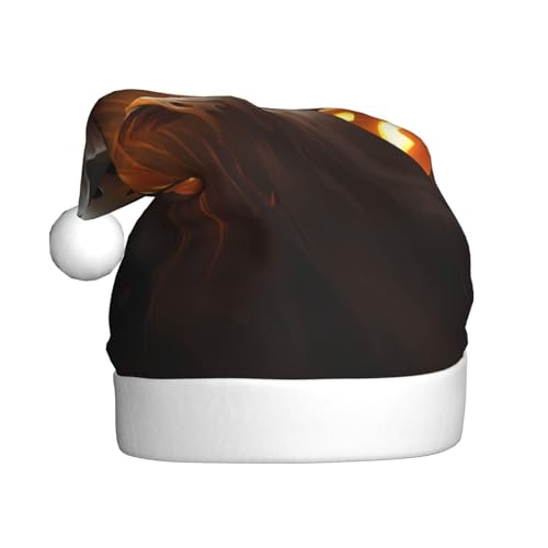 BULQAPZDF Weihnachtsmütze für Erwachsene, Motiv: Geist mit Jack-O-Laterne, mit flauschigem Bommel, festliche, weiche Plüsch-Weihnachtsmütze für Weihnachtsfeiern BULQAPZDF Weihnachtsmütze für Erwachsene, Motiv: Geist mit Jack-O-Laterne, mit flauschigem Bommel, festliche, weiche Plüsch-Weihnachtsmütze für Weihnachtsfeiern von BULQAPZDF
