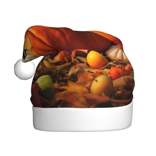 BULQAPZDF Weihnachtsmütze für Erwachsene, mit flauschigem Bommel, Weihnachtsmann-Mütze aus weichem Plüsch, für Weihnachtsfeiern von BULQAPZDF