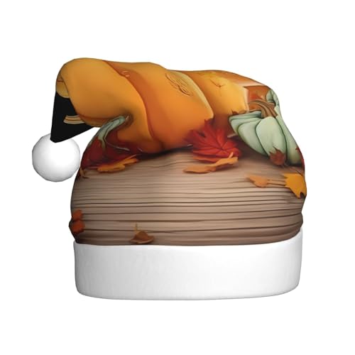 BULQAPZDF Weihnachtsmütze für Erwachsene, mit flauschigem Bommel, festliche, weiche Plüsch-Weihnachtsmannmütze für Weihnachtsfeier von BULQAPZDF