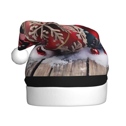BULQAPZDF Weihnachtsmütze für Erwachsene, mit flauschigem Bommel, festliche, weiche Plüsch-Weihnachtsmütze für Weihnachtsfeiern von BULQAPZDF