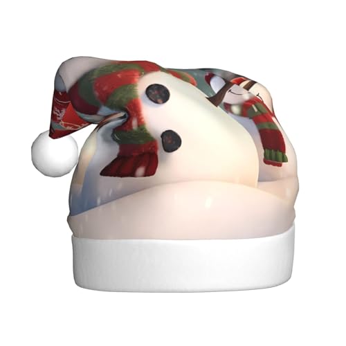 BULQAPZDF Weihnachtsmütze für Erwachsene, niedlicher Schneemann, mit flauschigem Bommel, festliche, weiche Plüsch-Weihnachtsmütze für Weihnachtsfeiern BULQAPZDF Weihnachtsmütze für Erwachsene, niedlicher Schneemann, mit flauschigem Bommel, festliche, weiche Plüsch-Weihnachtsmütze für Weihnachtsfeiern von BULQAPZDF