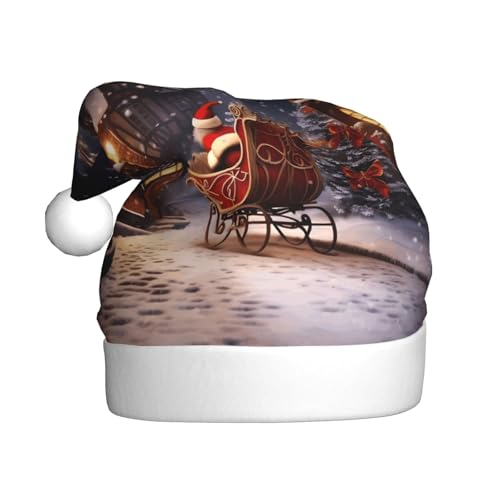 BULQAPZDF Weihnachtsmütze für Erwachsene mit flauschigem Bommel, festliche, weiche Plüsch-Weihnachtsmannmütze für Weihnachtsfeier BULQAPZDF Weihnachtsmütze für Erwachsene mit flauschigem Bommel, festliche, weiche Plüsch-Weihnachtsmannmütze für Weihnachtsfeier von BULQAPZDF