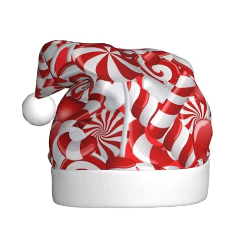 BULQAPZDF Weihnachtsmütze für Erwachsene mit flauschigem Bommel, festliche, weiche Plüsch-Weihnachtsmannmütze für Weihnachtsfeier von BULQAPZDF