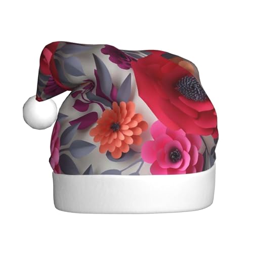 BULQAPZDF Weihnachtsmütze für Erwachsene mit flauschigem Bommel, festliche, weiche Plüsch-Weihnachtsmütze für Weihnachtsfeiern von BULQAPZDF
