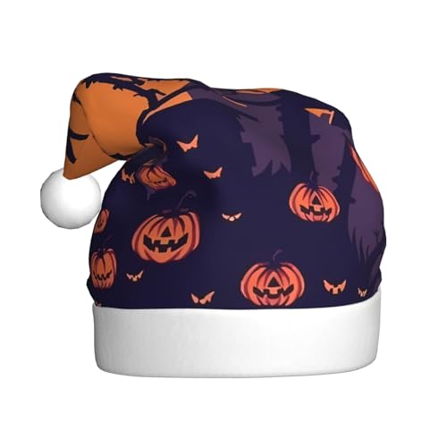 BULQAPZDF Weihnachtsmütze mit flauschigem Bommel, Halloween-Hexe, für Erwachsene, festliche, weiche Plüsch-Weihnachtsmütze für Weihnachtsfeiern von BULQAPZDF