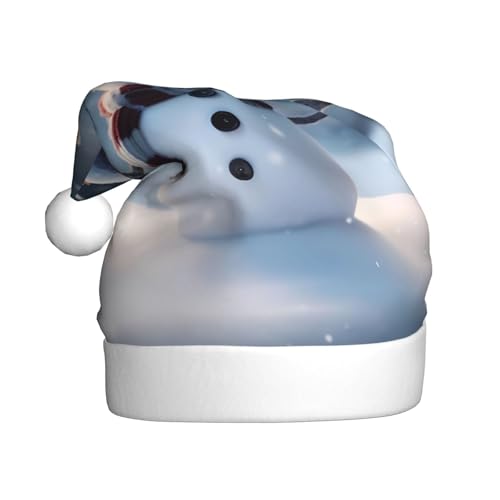 BULQAPZDF Weihnachtsmütze mit flauschigem Bommel, weihnachtlicher Schneemann für Erwachsene, festliche, weiche Plüsch-Weihnachtsmütze für Weihnachtsfeiern BULQAPZDF Weihnachtsmütze mit flauschigem Bommel, weihnachtlicher Schneemann für Erwachsene, festliche, weiche Plüsch-Weihnachtsmütze für Weihnachtsfeiern von BULQAPZDF