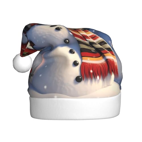 BULQAPZDF Weihnachtsmütze mit flauschigem Bommel, weihnachtlicher Schneemann für Erwachsene, festliche, weiche Plüsch-Weihnachtsmütze für Weihnachtsfeiern BULQAPZDF Weihnachtsmütze mit flauschigem Bommel, weihnachtlicher Schneemann für Erwachsene, festliche, weiche Plüsch-Weihnachtsmütze für Weihnachtsfeiern von BULQAPZDF