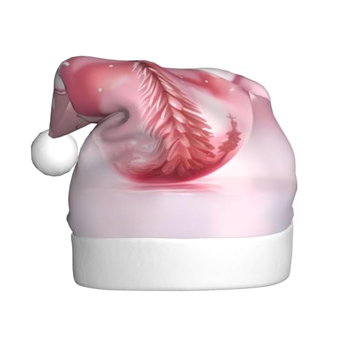 Weihnachtsmütze für Erwachsene, mit flauschigem Bommel, Weihnachtsmannmütze aus weichem Plüsch, Rosa von BULQAPZDF