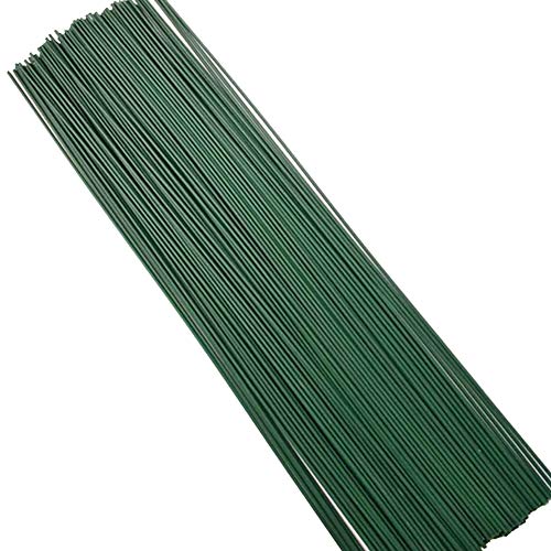 Floristen-Draht, grüne Floristen, dicker Stiel, Floristikschnittdraht, Blumen-Pflanzenpfähle, 40,6 cm, 50 Stück, künstliche Blumen, handgefertigt, zum Basteln (50 Stück) von BULZEU