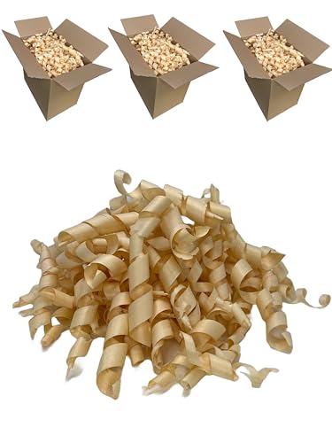 BUNBAN Nadelholz Hobelspäne Handmade nachhaltige rustikale Verpackung oder Dekoration hauchdünne Holzlocken (3 Kartons Nadelholz) von BUNBAN