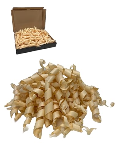 BUNBAN Nadelholz Hobelspäne Handmade nachhaltige rustikale Verpackung oder Dekoration hauchdünne Holzlocken (Kleiner Karton Nadelholz) von BUNBAN