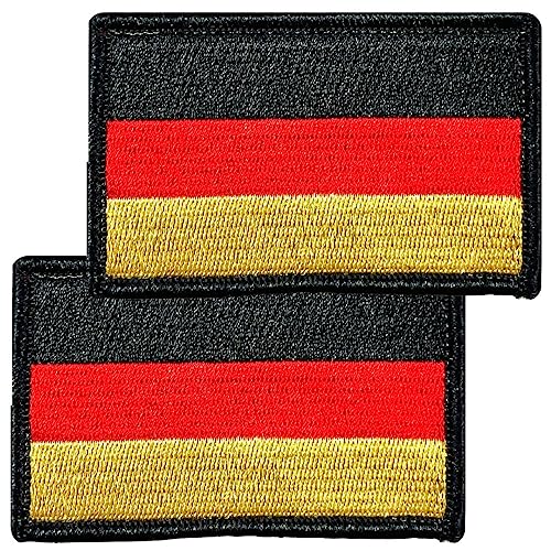 BUNDESWEHR LIEBE® 2 Stücke Deutschland Flaggen Patch Gestickt Abzeichen mit Klett I Deutsch Applikationen für Kleidung Taschen Rucksack Uniform Weste Hundegeschirr Militär Taktisch I Premium von BUNDESWEHR LIEBE