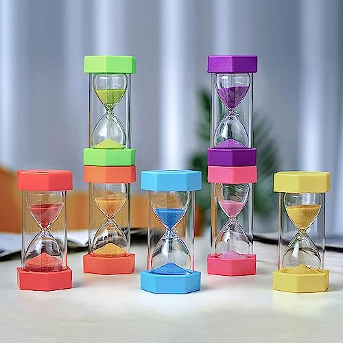 Sanduhr, Großes Set mit 5/6/7/8 Sanduhr-Timer, Sanduhr for Kinder, 1/3/5/10/15/30 Minuten, bruchsicher, bunter Kinder-Zahnbürsten-Timer for spielende Kinder (Color : 7 Pieces of 1+3+5+10+15+30+60 Min Sanduhr, Großes Set mit 5/6/7/8 Sanduhr-Timer, Sanduhr for Kinder, 1/3/5/10/15/30 Minuten, bruchsicher, bunter Kinder-Zahnbürsten-Timer for spielende Kinder (Color : 7 Pieces of 1+3+5+10+15+30+60 Min von BUNGAA