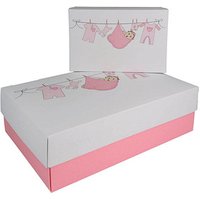 2 BUNTBOX Baby Girl M & L Geschenkboxen-Set weiß von BUNTBOX