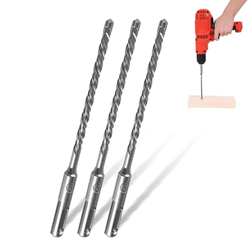 3 Stück SDS Bohrer 6mm x 160mm Betonbohrer Steinbohrer Hammerbohrer mit 4 HartmetallHochleistungs-Hammerbo hrer für Stein, Ziegel, Mauerwerk – Ultra-stabil & langlebig (Professionell) von BURENZHAYA