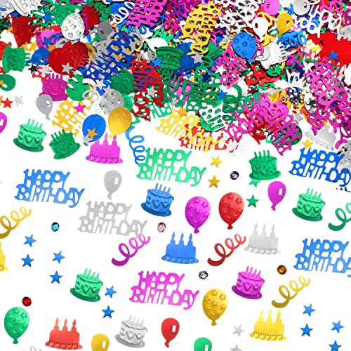 BURGEON Konfetti Geburtstag Tischdeko, Happy Birthday Konfetti Mehrfarbig, Streudeko Geburtstag Deko Mädchen Junge Kinder für Geburtstage Partys, Bunte, 30g von BURGEON
