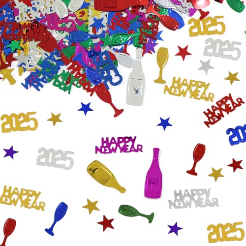 BURGEON Silvester Deko 2025 Konfetti Bunte, Streudeko Happy New Year Deko, Konfetti für 2025 Neujahr, Glitzer Tischdeko Party Dekoration für Neujahr Karneval Party BURGEON Silvester Deko 2025 Konfetti Bunte, Streudeko Happy New Year Deko, Konfetti für 2025 Neujahr, Glitzer Tischdeko Party Dekoration für Neujahr Karneval Party von BURGEON