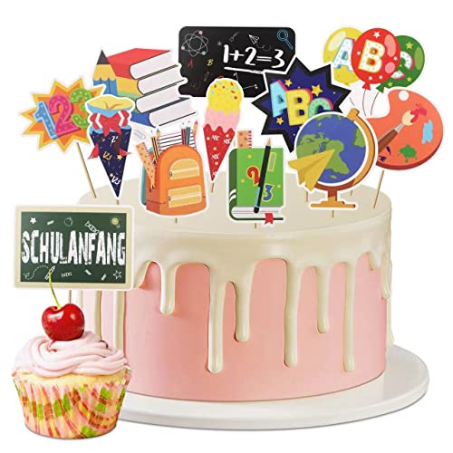 BURGEON Tortendeko für Einschulung,12pcs Cake Topper Einschulung Kuchen Deko Kuchendeko Schulanfang für Schulanfang Party Kinder Mädchen Junge BURGEON Tortendeko für Einschulung,12pcs Cake Topper Einschulung Kuchen Deko Kuchendeko Schulanfang für Schulanfang Party Kinder Mädchen Junge von BURGEON