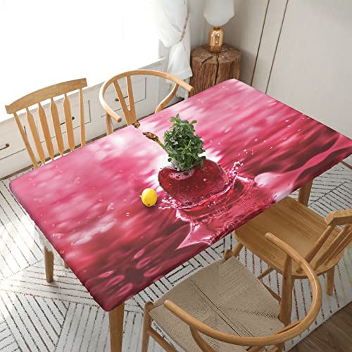BURGHR Rote Kirschen, rechteckige Tischdecke, elastische Kanten, wasserdicht, abwischbar, Dekor-Tischdecke für Innen- und Außenbereich, 1,5 m BURGHR Rote Kirschen, rechteckige Tischdecke, elastische Kanten, wasserdicht, abwischbar, Dekor-Tischdecke für Innen- und Außenbereich, 1,5 m von BURGHR
