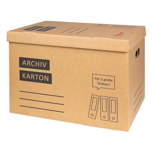 1x Archivkarton Aktenkarton Aktenordner mit Klappdeckel und Boden - für 5 große A4 Ordner zur Aufbewahrung Organisation Transport Archivschachtel 1x Archivkarton Aktenkarton Aktenordner mit Klappdeckel und Boden - für 5 große A4 Ordner zur Aufbewahrung Organisation Transport Archivschachtel von BURI