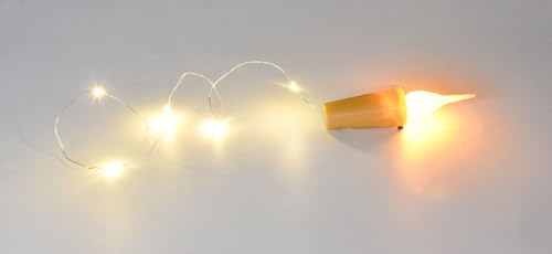 BURI Flaschenlicht 15 LEDs Lichterkette Korken Drahtlichterkette Dekolicht Partylicht, Variante:Kerze von BURI