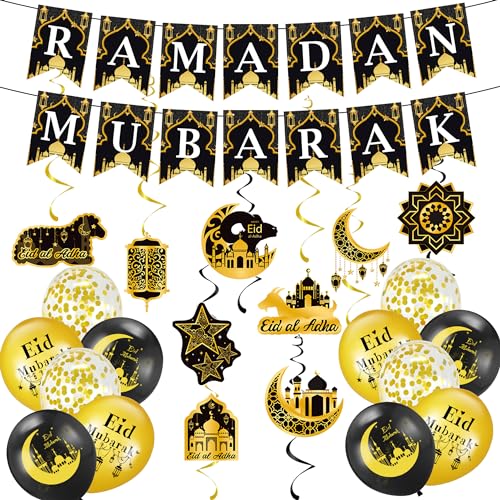 BUSCANDO Eid Ramadan Mubarak Dekorationen - Eid Dekorationen Ramadan Mubarak Banner Hängend von BUSCANDO