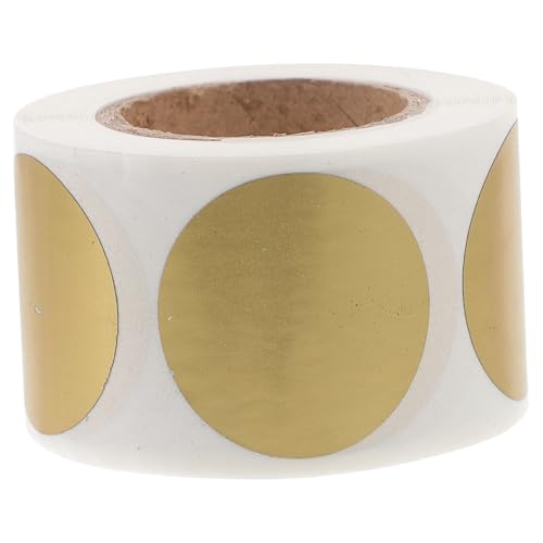 BUTIFULSIC 1 Rolle Runde Kratzaufkleber Selbstklebende Sticker für Diy Projekte für Gewinnkarten Partyspiele und Kreative Bastelideen Hochwertige Goldene Folie Beschriften und Personalisieren von BUTIFULSIC