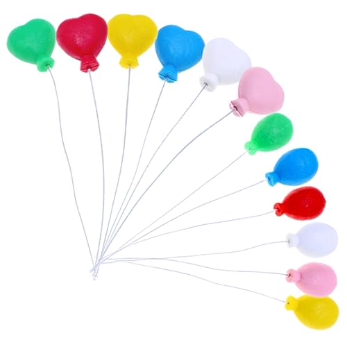 BUTIFULSIC 12 Stück Mini-Ballons zum Backen, Kuchendekoration, Ballon, Cupcake-Topper, Obstspieße, winzige Luftballons, Mini-Spielzeug, Puppenhaus-Ballon-Dekorationen, Pappbecher, Modell, von BUTIFULSIC