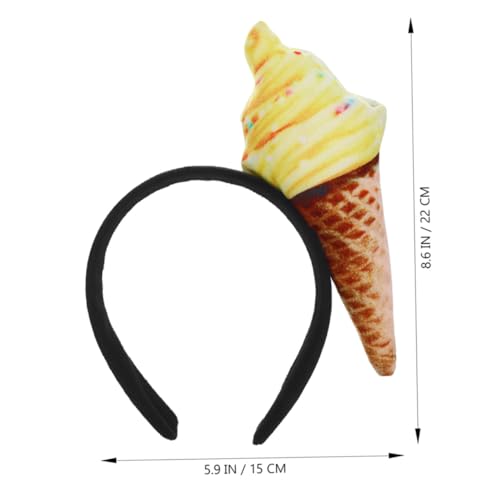 BUTIFULSIC 2 Stück Eiscreme stirnband Verstellbar mit Süßem Eistüten design für Erwachsene und Bequemes Stoffhaarband für Karneval Kostüm party Fasching und Geburtstagsfeiern von BUTIFULSIC