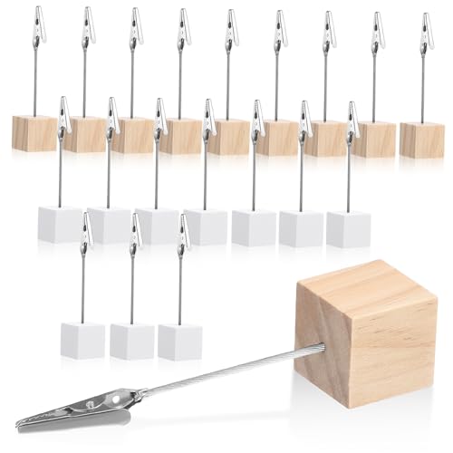 BUTIFULSIC 20Stücke Bildclips für Fotos Platzkartenhalter Namenskartenhalter Vertikale Holzständer und Natur für Büro Hausdekoration und Events von BUTIFULSIC
