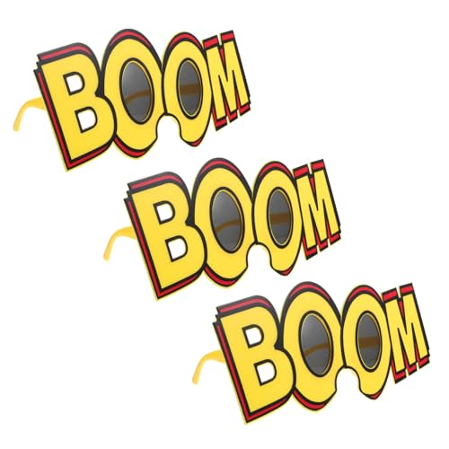 BUTIFULSIC 3 Stück Lustige Partybrillen mit Einzigartigem Boom-design Leichte Robuste Foto-requisiten für Karneval Kostüm Geburtstag Vielseitige Accessoires für Erwachsene von BUTIFULSIC