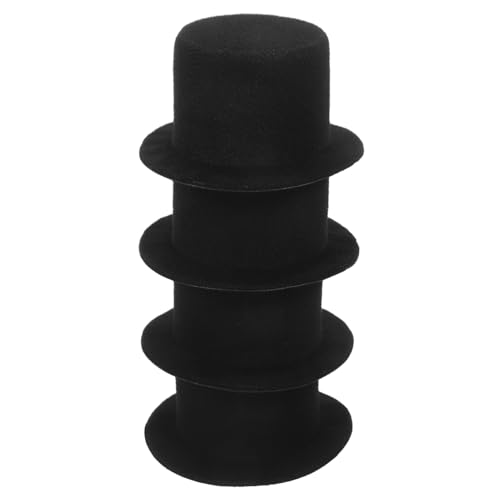 BUTIFULSIC 4 Stück Mini Zylinderhüte Schwarze DIY Bastelhüte Leichte Miniaturhüte für Puppen Haustiere Partydekoration Kreative Handarbeit Zubehör von BUTIFULSIC