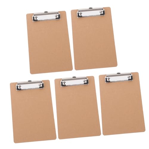 BUTIFULSIC 5 Stück Teiliges Tragbares Klemmbrett aus Holz und Robustes Schreibbrett mit Clip Multifunktionale Schreibunterlage für Büro Schule Konferenz und Dokumentenorganisation von BUTIFULSIC