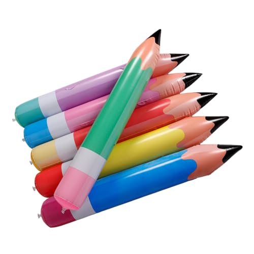 BUTIFULSIC 6 Stück Teiliges Aufblasbares Jumbo Bleistift aus Robustem PVC Bunte Große Buntstift Deko für Klassenzimmer und Party Leichte und Reißfeste Schulraumdekoration Vielseitig für Innen BUTIFULSIC 6 Stück Teiliges Aufblasbares Jumbo Bleistift aus Robustem PVC Bunte Große Buntstift Deko für Klassenzimmer und Party Leichte und Reißfeste Schulraumdekoration Vielseitig für Innen von BUTIFULSIC