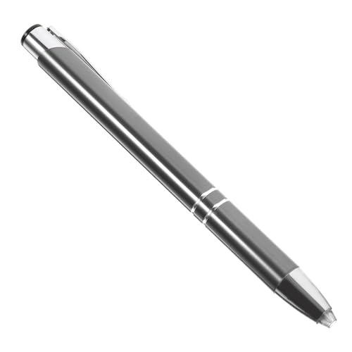 BUTIFULSIC LED Kugelschreiber mit Licht Wiederverwendbarer Handheld Kugelschreiber Druckkugelschreiber mit Eleganter Grauer Farbe für Büro und Studium von BUTIFULSIC